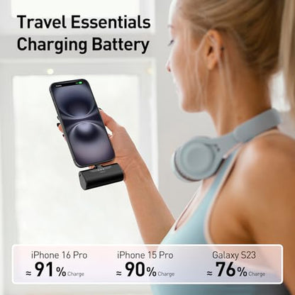 iWALK Portable Charger for iPhone 17/16/15 USB-C Small Power Bank 20W 4,500mAh Fast Charging Battery Pack Compatible with iPhone 15/16/17 Plus/17 Pro/17 Pro Max, Samsung Galaxy S25/S24/S23 Android - color: Black