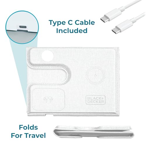 BLACK+DECKER 3 in 1 Charging Station for Apple Multiple Devices(White) - color: White