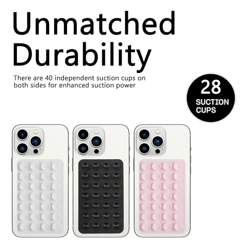 DreamsLink.LC Silicone Double-Sided Suction Phone Mount, BabyPink+Babyblue