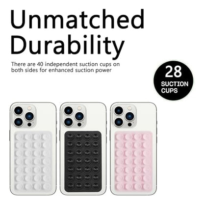 DreamsLink.LC Silicone Double-Sided Suction Phone Mount, BabyPink+Babyblue