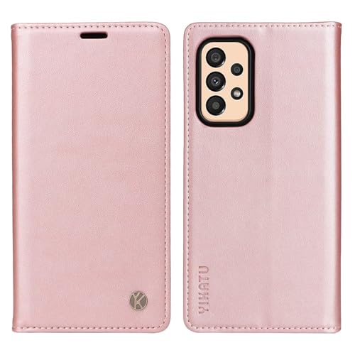 Compatible with Samsung Galaxy A23 Wallet Case PU Leather Flip Folio Case with Card Holder Magnetic Closure Shockproof Protective Phone Cover Rose Gold - color: Rose Gold, size: Samsung A23