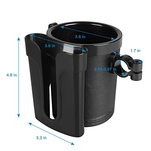 Accmor 3-in-1 Bike Cup Holder with Cell Phone Keys Holder, Bike Water Bottle Holders, Universal Bar Drink Cup Can Holder for Bicycles, Motorcycles, Scooters, Black, 2 Pack - color: Black-2 Pack