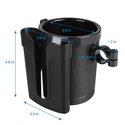 Accmor 3-in-1 Bike Cup Holder with Cell Phone Keys Holder, Bike Water Bottle Holders, Universal Bar Drink Cup Can Holder for Bicycles, Motorcycles, Scooters, Black, 2 Pack - color: Black-2 Pack