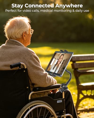 Metal Wheelchair & Stroller Tablet Holder for 6.1"-15.6" Devices
