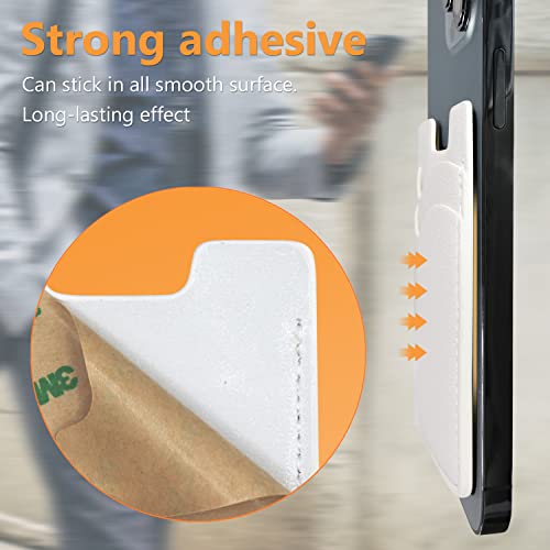 Phone Card Holder, Stretchy Credit Card Holder for Phone Case -2Pack White - color: White