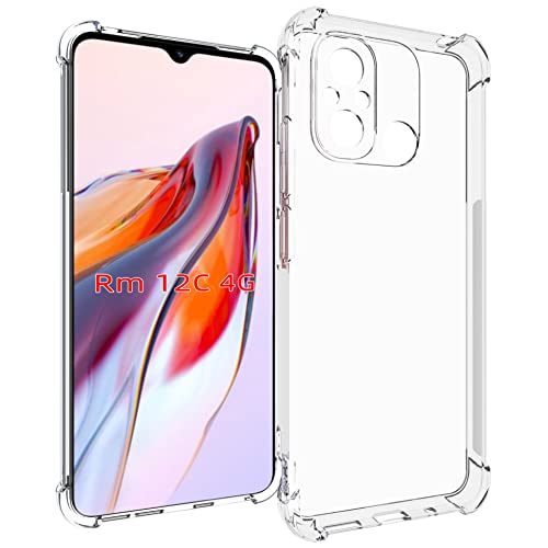 USTIYA Case for Redmi 12C Clear TPU Four Corners Protective Cover Transparent Soft