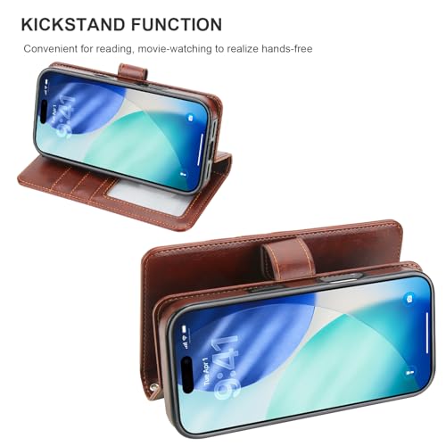 Bocasal for MagSafe Wallet Case Card Holder for iPhone 17, Brown - color: Brown for MagSafe