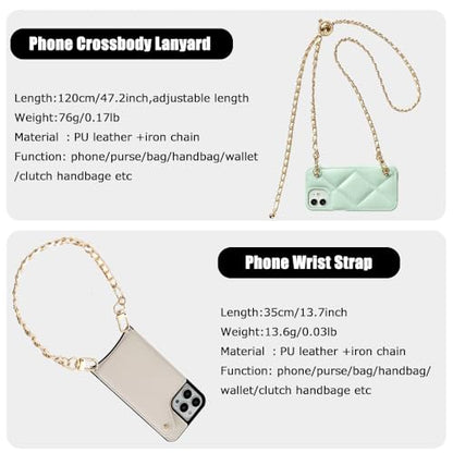 2Pcs Phone Crossbody Lanyard and Wrist Strap, Universal Cell Phone Lanyard Strap with 2Tether Tab - color: D
