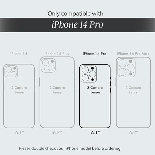 COCOMII Rectangle for iPhone 14 Pro Case, Black Real Mother of Pearl | Compatible with MagSafe Wireless Charging, Shockproof 10ft Drop Protection, Camera & Screen Protection, Premium Glossy Finish - color: Black Real Mother of Pearl, size: iPhone 14 Pro (