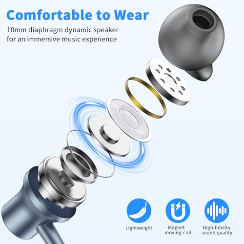 3.5mm Headphones Wired Earbuds for Laptop School Computer PC,Blue - color: Blue