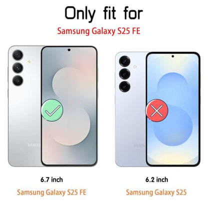 for Samsung Galaxy S25 FE Clear Case with 2 Pack Screen Protector, Shockproof Soft TPU Bumper and Hard PC Back Phone Case,Non-Yellowing,Anti-Scratch,Slim Fit Cover Case for Galaxy S25FE. - color: Samsung Galaxy S25 FE