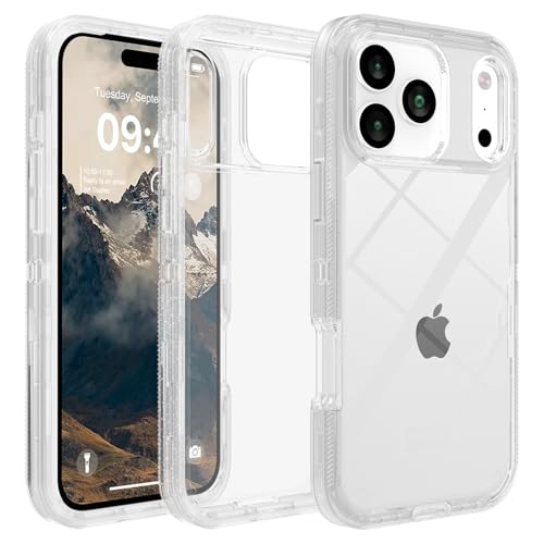TUTUKII for iPhone 17 Pro Max Case Clear | Heavy Duty Shockproof, Anti-Drop, Anti-Yellow,Triple-Layer Transparent Protective Phone Cover, 6.9" - color: Clear, size: iPhone 17 Pro Max 6.9"