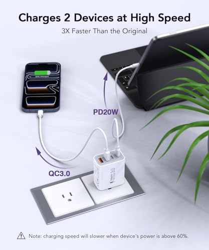 3 Pack Fast Charging Block, 40W 4-Port Charger Cube Power Brick Plug Box Base Adapter for iPad/Pro/Mini, Compatible with iPhone 13/14/15/16/17,Galaxy, Motorola,Sony, Google Pixel, Tablet - color: 3 Pack White