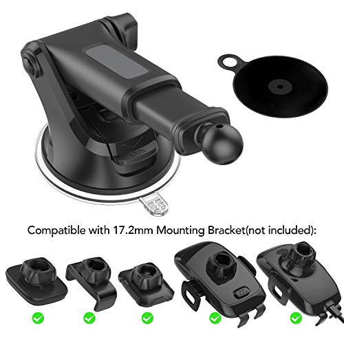 OQTIQ Replacement Suction Cup Mount for 17.2mm Ball Joint, with Pad Disc