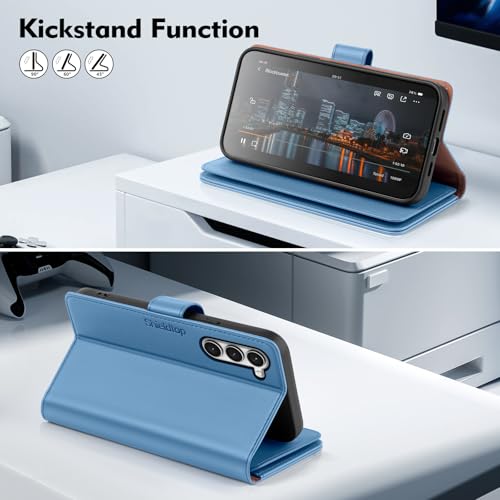 Shieldtop Compatible with Samsung Galaxy S23+ Plus Wallet Case with Card Holder,Women Men RFID Blocking PU Leather Flip TPU Protective Cover Credit Card Slots,Phone Case for S23 Plus,Light Blue - color: Light Blue, size: Galaxy S23 Plus - 6.6"