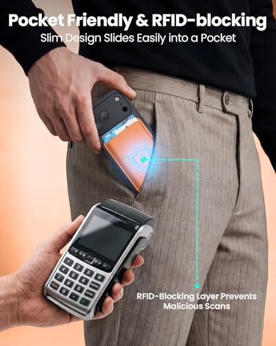 FlyReal for MagSafe Wallet, with Anti-Loss Lanyard, Orange - color: Orange