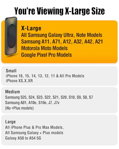 PiTau Holster for Samsung Galaxy Ultra S26 S25 S24 S23 S22 5G, Google Pixel Pro 7 8 9, Nylon Cell Phone Belt Holder Case with Clip, Pouch Fits Protective Cover, Extra Large, Black - size: X-Large