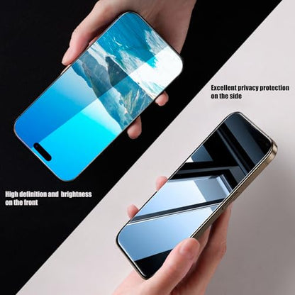 2 Pack 4 Way 360 Degree Privacy Screen Protector for iPhone 15 Pro Max 6.7", 4 Directions Horizontal and Vertical All Around Anti Spy Tempered Glass Film, Face ID Sensitive - size: for iPhone 15 Pro Max 6.7"