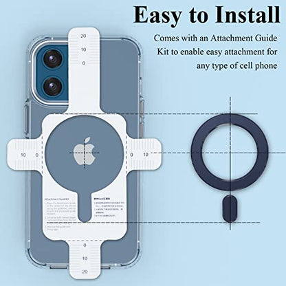 Universal MagSafe Ring, 2 PCS Magnet Sticker Magnetic Adapter Ring - color: White Blue