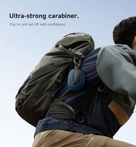 SURITCH Case Cover for Bose Ultra Open Earbuds(2024), Shockproof Protective Cover for Bose Ultra Open Wireless Ear Earbuds Charging Case Accessories with Carabiner, Navy - color: Blue