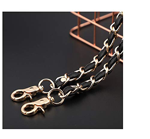 UnnFiko 43" DIY Bag Purse Chain Strap Replacement Crossbody Bag Straps Purse Accessories Straps Handmade Shoulder Bag Charms for Handbag Bags (Black & Gold, Metal Chain) - color: Black & Gold