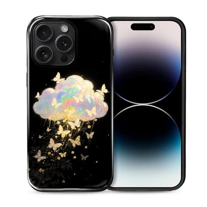 Case for iPhone 14 Pro, Shockproof Hybrid Protective Phone Case, Dual-Layer Drop Protection Anti-Scratch, Butterfly Cloud - color: Butterfly Cloud, size: iPhone 14 Pro