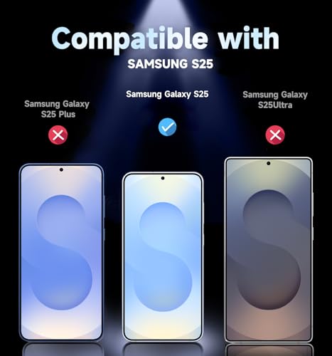 MAGIC JOHN 2 Pack for Samsung Galaxy S25 Screen Protector Easy Installation | 6.2 inch, NOT for Ultra, Auto Dust-Elimination, Bubble Free, HD Clear，9H tempered glass, Case Friendly, Anti-Shockproof - size: S25 6.2inch