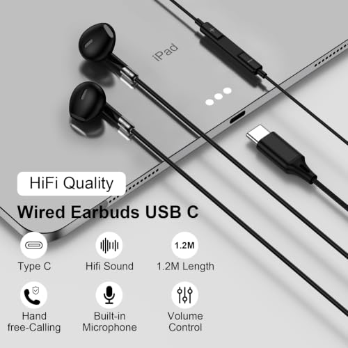 Google Pixel Wired Earbuds Earphones for Pixel 11 10a 10 10 Pro Fold 9a 9 8 - color: Black