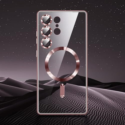 Hurgoer for Samsung Galaxy S24 Ultra Case（Only）.Magnetic Cover for S24 Ultra，Glossy Slim Thin Soft funda capa para 6.8 inch.Compatible with MagSafe (Rose Gold) - color: Rose Gold