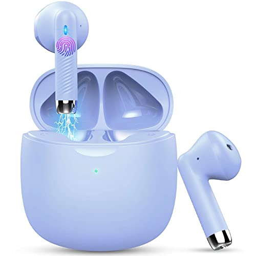Wireless Earbuds, Bluetooth 5.4 Headphones in Ear with Noise Cancelling Mic - color: Purple
