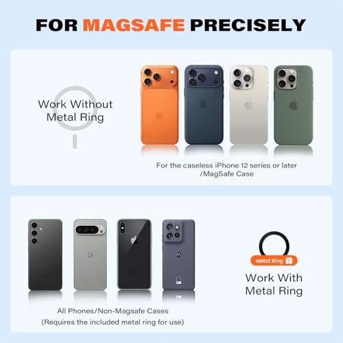 APPS2Car Magnetic Car Mount for MagSafe, Dashboard and Windshield Holder - color: Dark Black