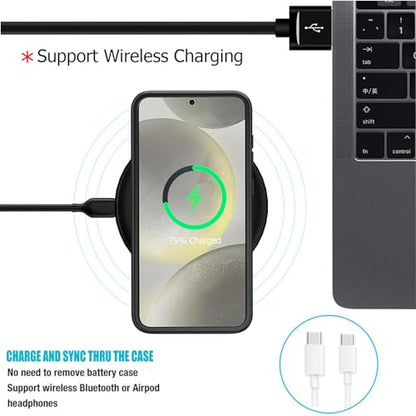 Battery Case for Galaxy S24,[10000mAh] Large Capacity Slim Portable Protective Fast Charging Case Battery Case Compatible with Galaxy S24(6.2inch) Wireless Charging Case with Carplay-Black - size: Galaxy S24