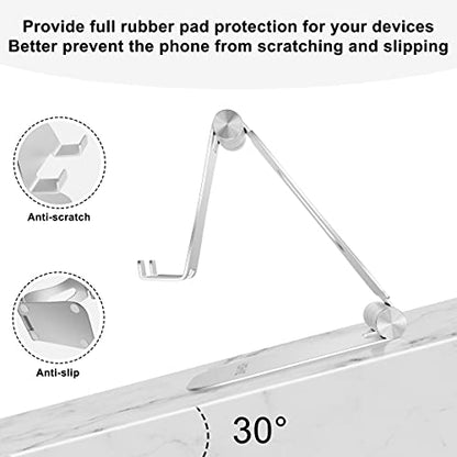 Adjustable Phone Stands, YOSHINE Foldable Cell Phone Holder, Updated Solid Aluminum Phone Dock, Cradle, Portable Cell Phone Stand for Desk Universal Tablet Stand Fits All Android Smartphones - Silver - color: Silver