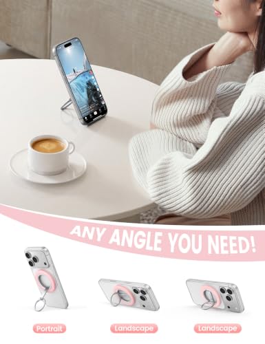 Lamicall for MagSafe Magnetic Phone Ring Grip, Super Magnet Pink Ring - color: Sakura Pink