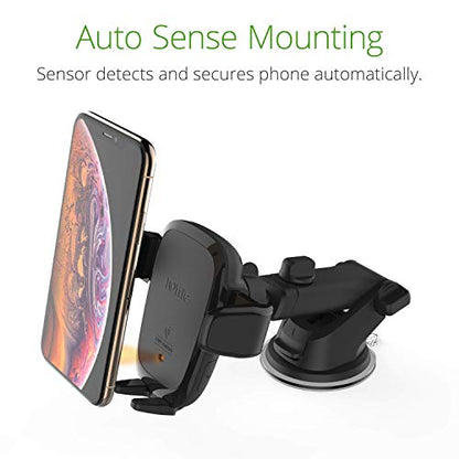 iOttie Auto Sense Qi Wireless Car Charger - Automatic Clamping Dashboard Phone Mount with Wireless Charging for iPhone, Samsung Galaxy, Google Pixel, Huawei, LG, and Other Smartphones - style: Dash & Windshield