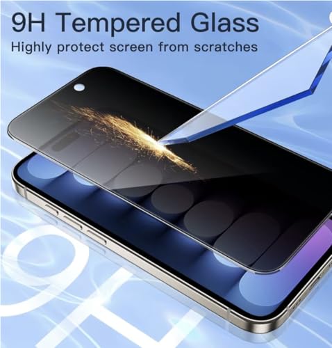 Privacy Screen Protector for iPhone 17 16 15 14 13 12 11, Anti-Spy Tempered Glass, 3 Pack: 2 screen protectors & 1 camera protector