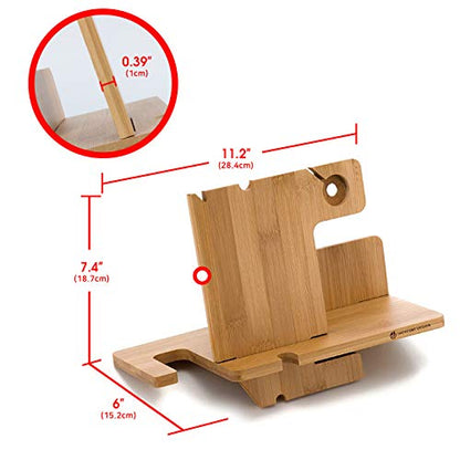 JackCubeDesign Wood Docking Station Nightstand Organizer Key Holder Wallet Stand Watch Gift Anniversary for Men Dad Father Birthday Graduation Gadgets Compatible with iPhone iWatch AirPods - MK242A