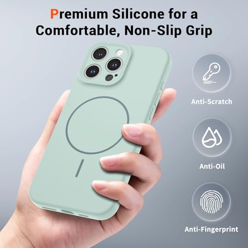 SUPFINE Silicone & Magnetic for iPhone 16 Pro Case - color: Aquamarine, size: iPhone 16 Pro