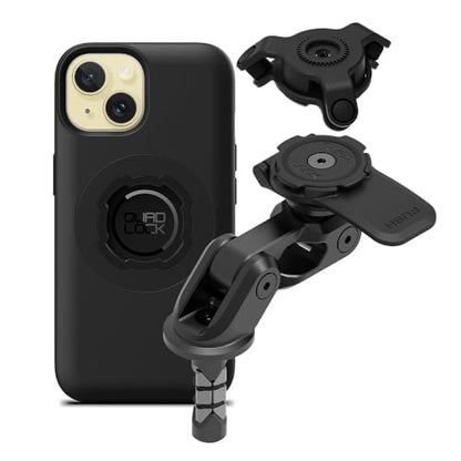 Quad Lock Motorcycle Fork Stem Mount PRO Kit with Vibration Dampener and MAG Phone Case for iPhone 15 - size: iPhone 15