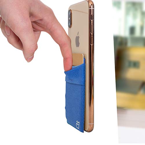 Wallet | Card and Money Holder for Cell Phone | Sticks On Case (Dark Blue & Neon Green) - color: Dark Blue & Neon Green
