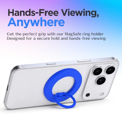 FELONY CASE - Blue Ring Grip and Stand - Version 2.0 - Improved Stronger Magnet, Magnetic Phone Ring Holder for MagSafe Compatible iPhone 17, 16, 15, 14, 13, 12, Pro, Pro Max - Drop Protection - color: Blue