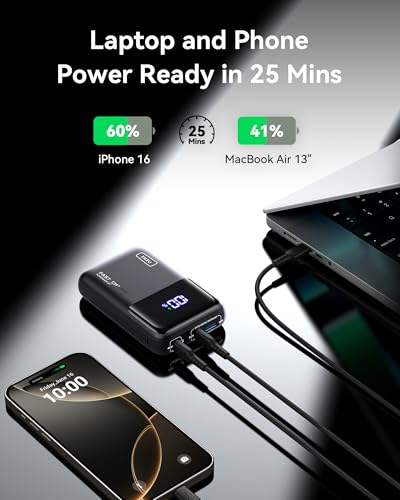 INIU Laptop Power Bank, Smallest 20000mAh 65W Fast Charging Battery Pack - color: Blue