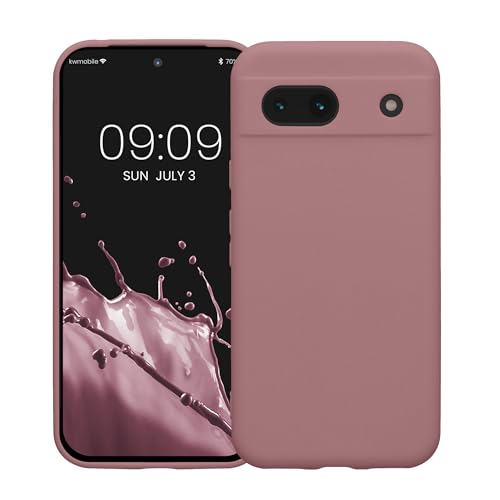 kwmobile Case Compatible with Google Pixel 8a Case - Protective Slim TPU Phone Cover - Soft Matte Finish - Antique Pink Matte - color: antique pink matte