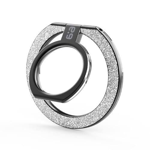 PureGear Magnetic Phone Ring Grip, for MagSafe Kickstand Holder - color: Brushed Black Silver Glitter