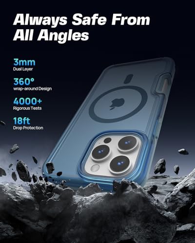 ArtsEvo Strong Magnetic for iPhone 16 Pro Max Case, Compatible with MagSafe, 360° Military-Grade Protection, Slim Translucent Matte Phone Case, Light Blue - color: Light Blue, size: iPhone 16 Pro Max