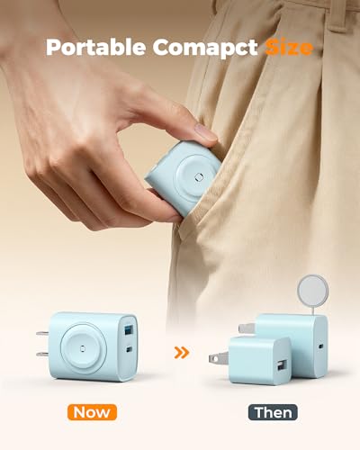 TESSAN Charging Blocks for Apple Watch Charger, USB C Charger Block 3-in-1 - color: Blue