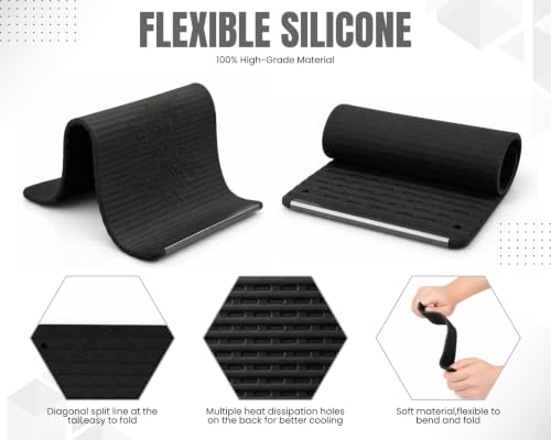 Silicone Phone Holder, 7.9In Flexible Bendable Phone Stand, Black - color: Black
