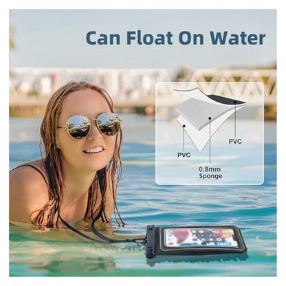 Swimming Dry Bag Beach Touch Screen Pool Boating Kayaking PVC Camping Floating Waterproof Cellphone Pouch(White) - color: White