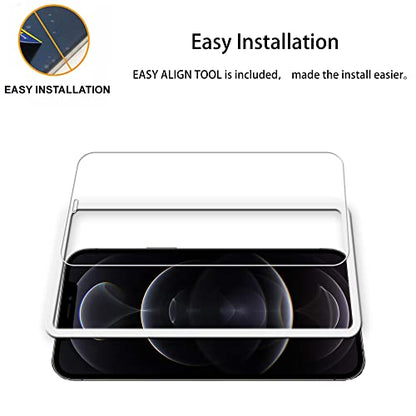 Easy Alignment Frame Designed For iPhone 12 Pro Max Tempered Glass Screen Protector 2-Pack Camera Lens Protector Film 2-Pack