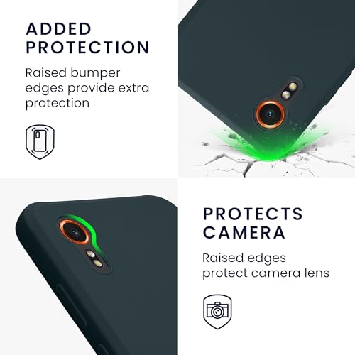 kwmobile Case Compatible with Samsung Galaxy Xcover7 Case - Soft Slim Protective TPU Silicone Cover - Dark Slate - color: Dark Slate